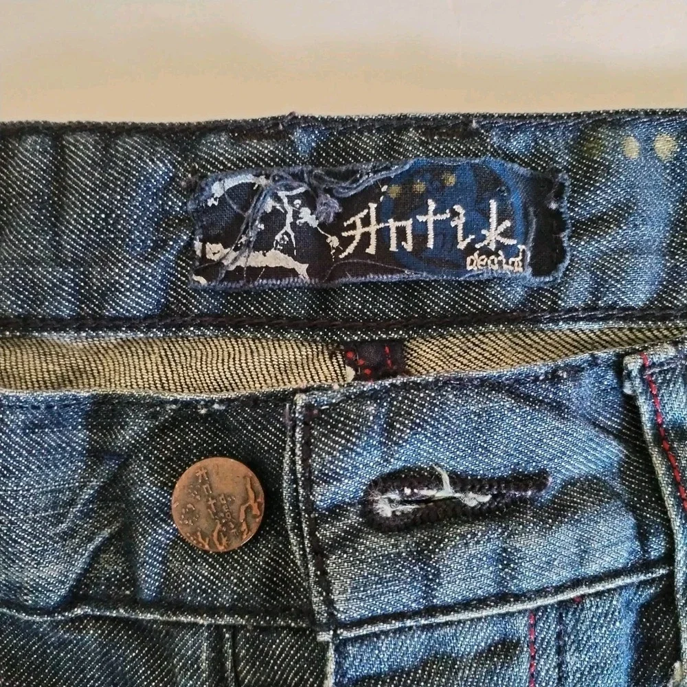 Antik Denim Men's Size 33 (Fits 34x32) Jeans Blue Medium‎ Wash Button Fly